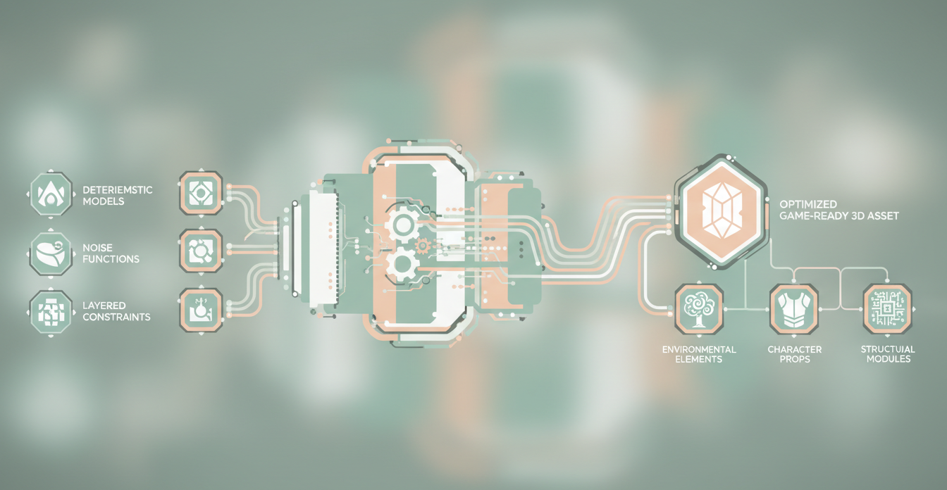 Prosedürel Varlık Üretim Mimarisi Şemalaştırma Prompt Görseli