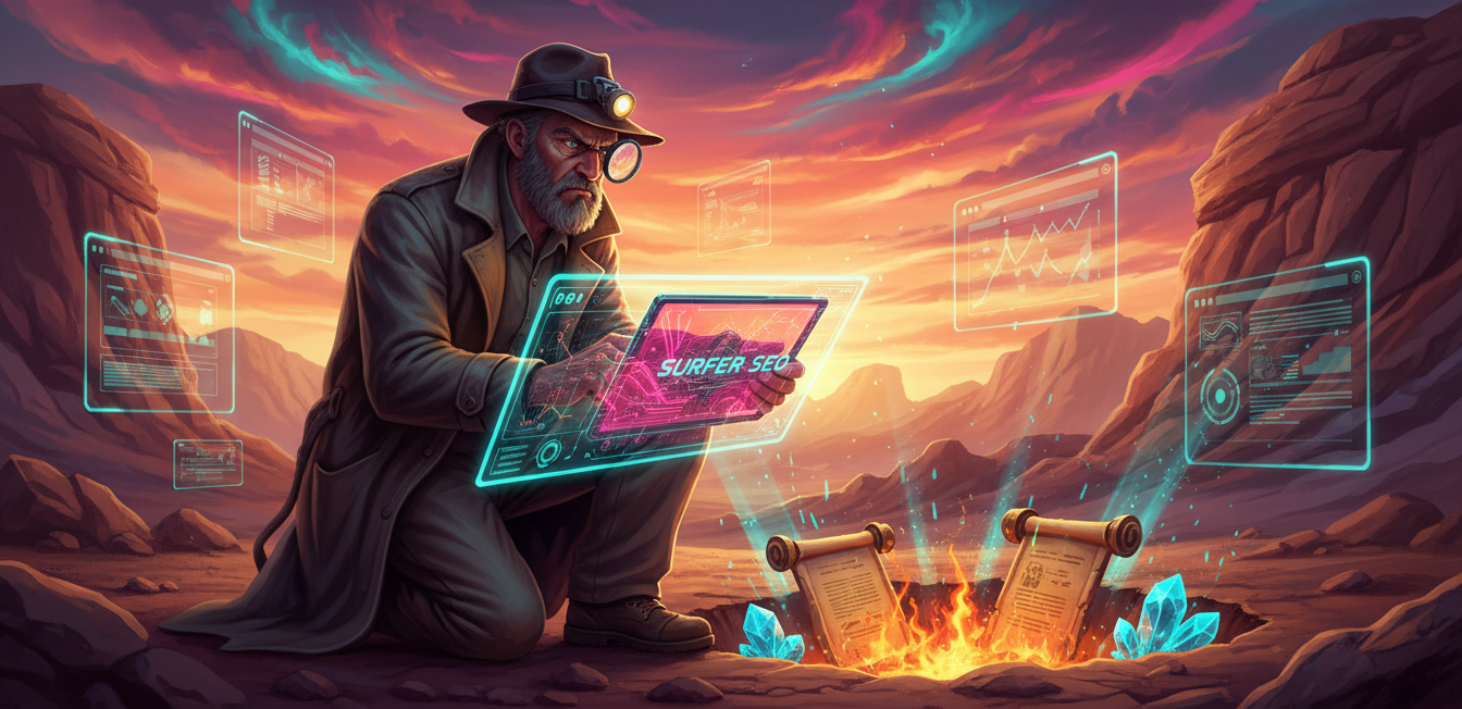 Huysuz SEO Tarihçisinin Rakip İçerik Arkeolojisi Prompt Görseli