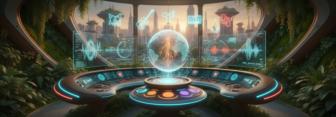 Sürdürülebilir Odaklanma İçin Dinamik Ses Ortamı Üretimi Prompt Görseli