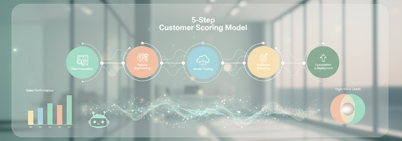 5 Adımda Potansiyel Müşteri Puanlama Modeli Prompt Görseli