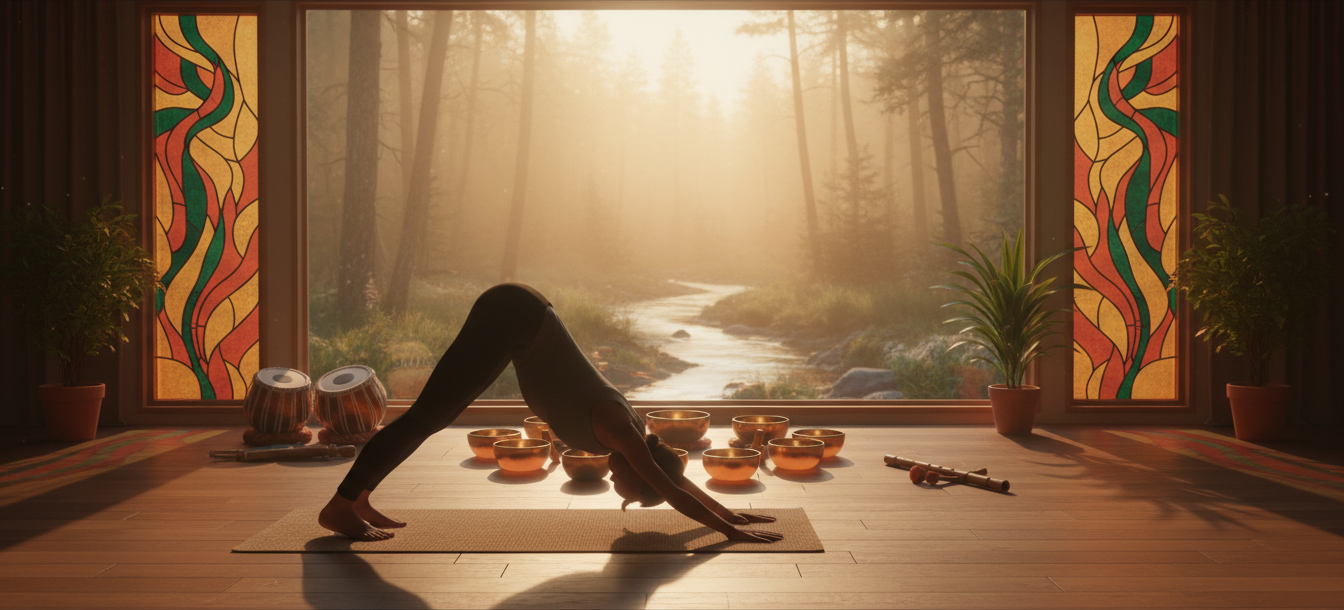 Yoga Akışın İçin Kişisel Meditasyon Müziği Prompt Görseli