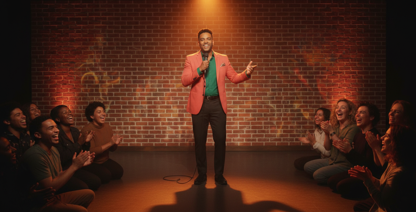 Epik Stand-up Komedi Rutinini Anında Üret! Prompt Görseli