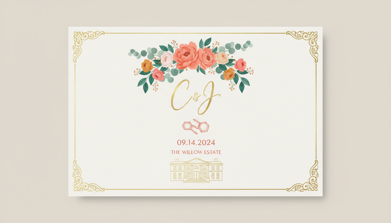 Düğün Davetiyeni Zarifçe Tasarla! Prompt Görseli