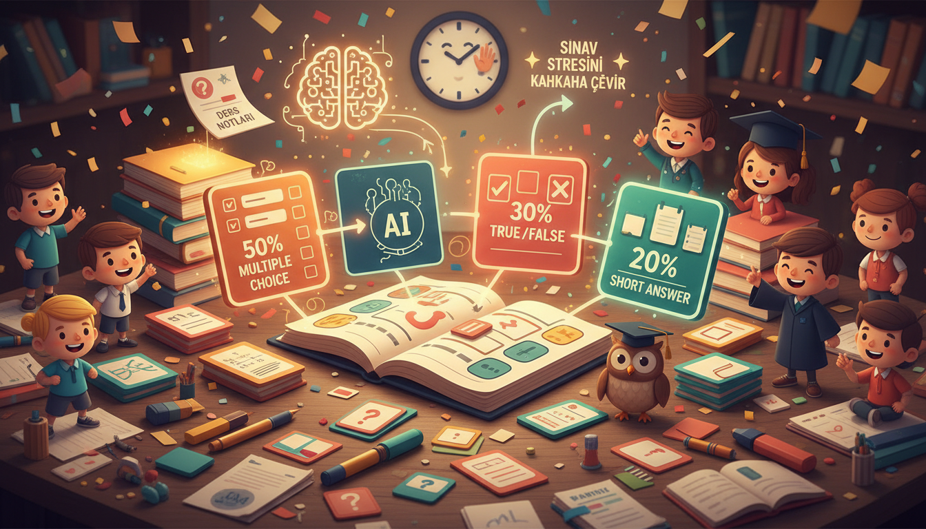 Notlarından Sınav Fatihi Quiz Seti Üret! Prompt Görseli