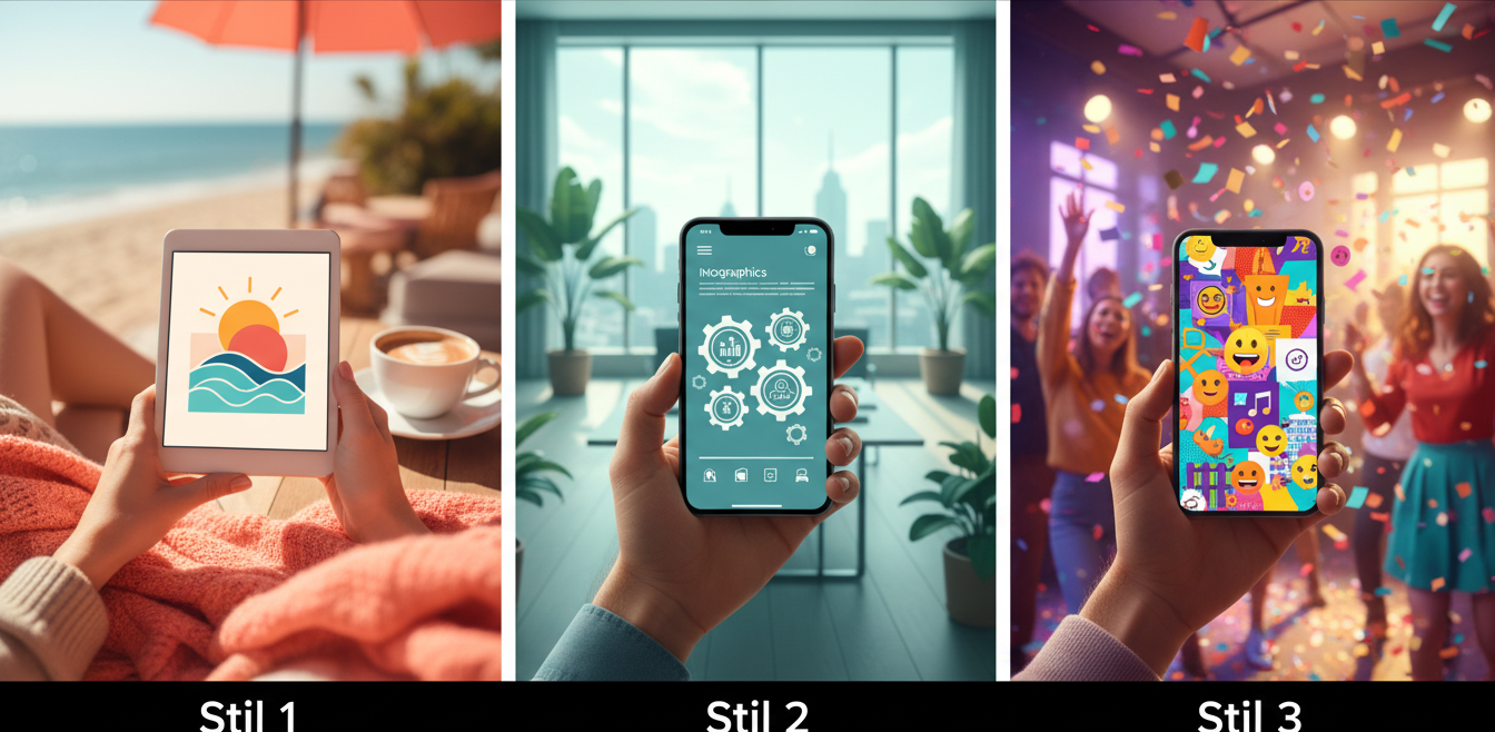 3 Farklı Stilde Sosyal Medya İçeriği Oluşturucu Prompt Görseli