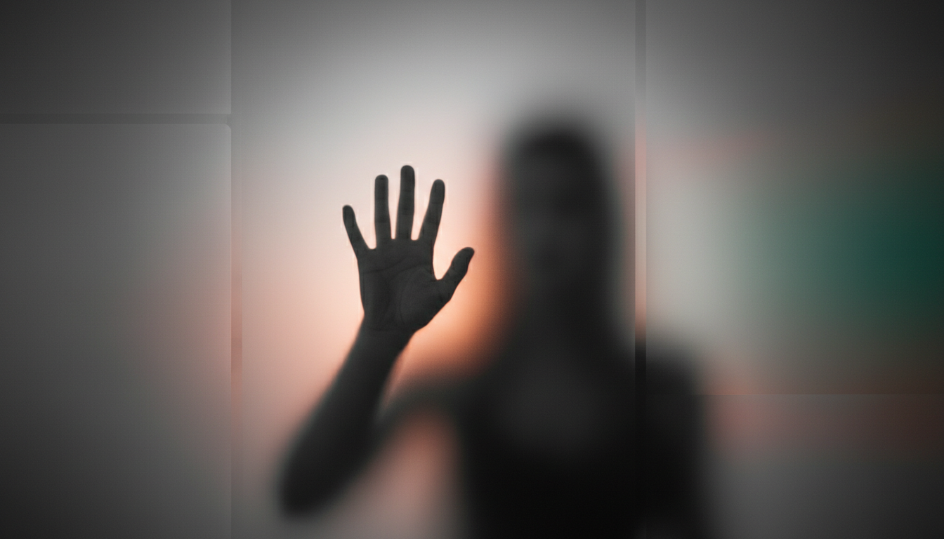 Buzlu Cam Arkasında Siluet Fotoğraf Etkisi Prompt Görseli