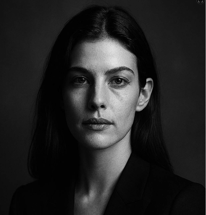 Siyah Beyaz Moda Dergisi Çekimi Stili Prompt Görseli