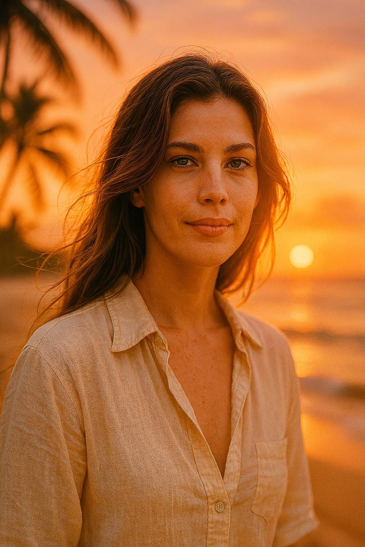 Gün Batımı Temalı Portre Fotoğraf Prompt Görseli