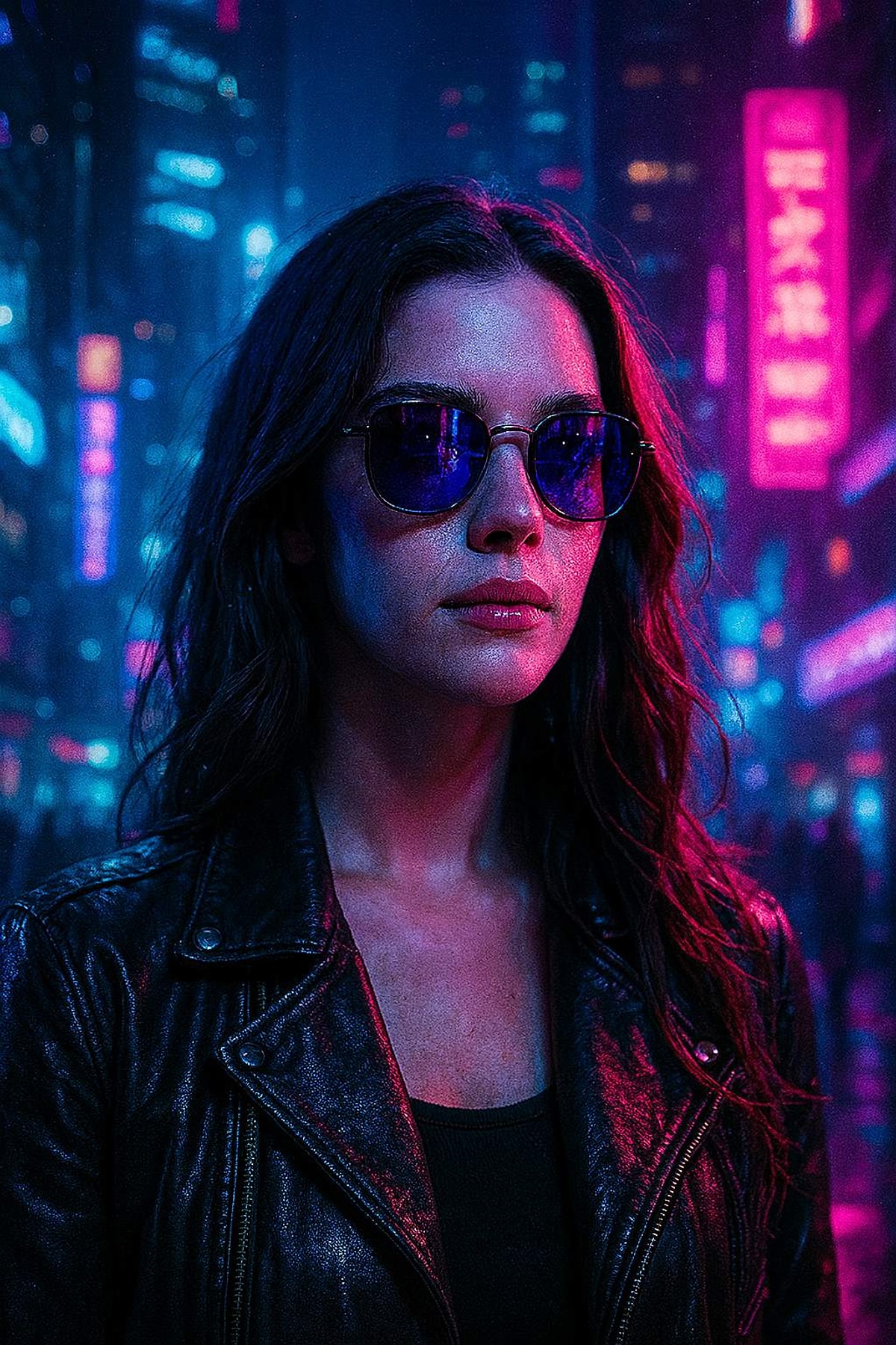 Cyberpunk Efektli Profil Fotoğrafı Prompt Görseli