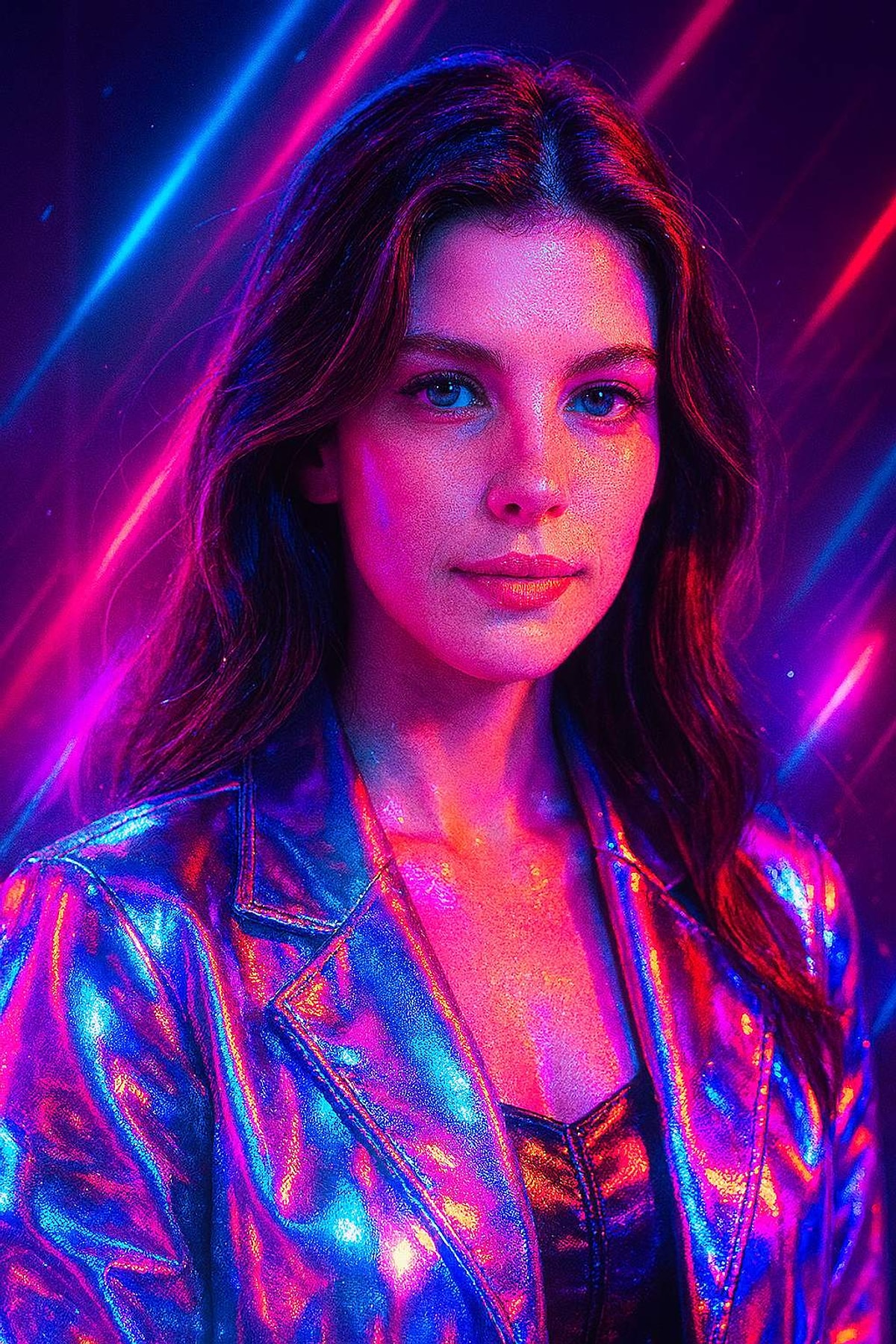 Retro Fütüristik Portre Fotoğraf Prompt Görseli