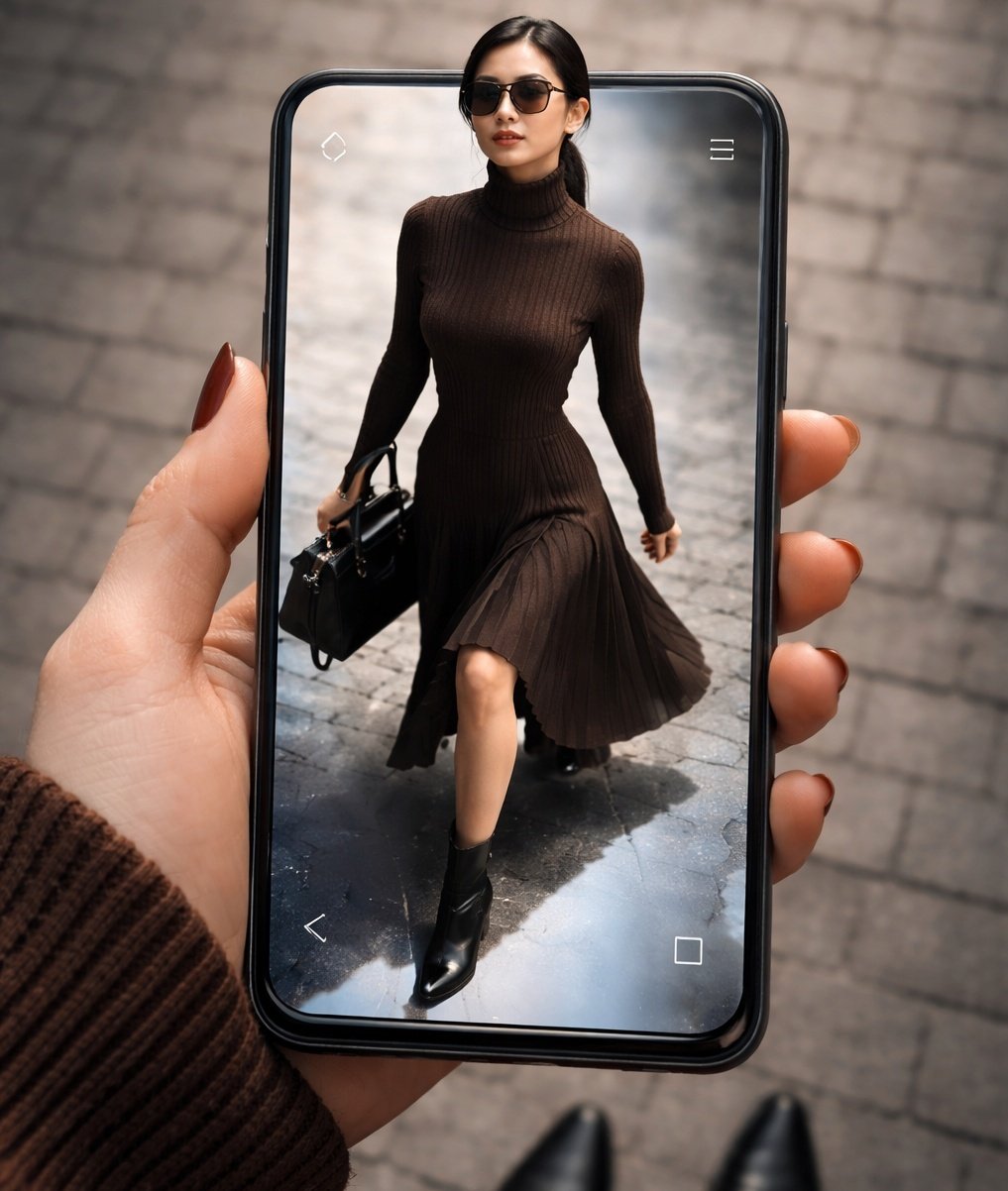 Telefon ve Resim İçiçe Görsel Oluşturma Prompt Görseli