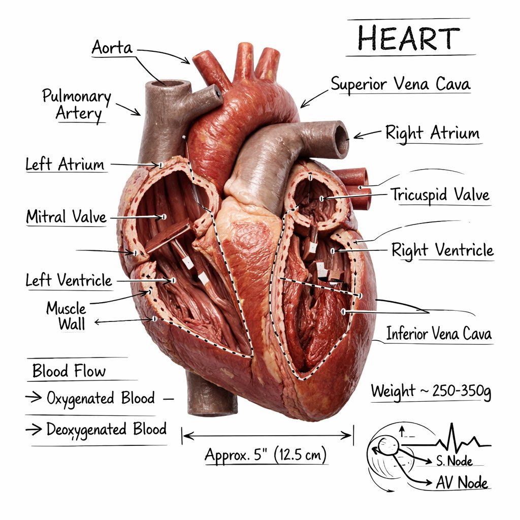 İnsan Organları Detaylı Analiz Görseli Oluşturma Prompt Görseli