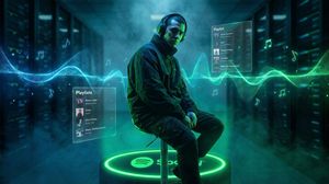 Fütüristik Spotify Müzik Portresi Görseli Prompt Görseli