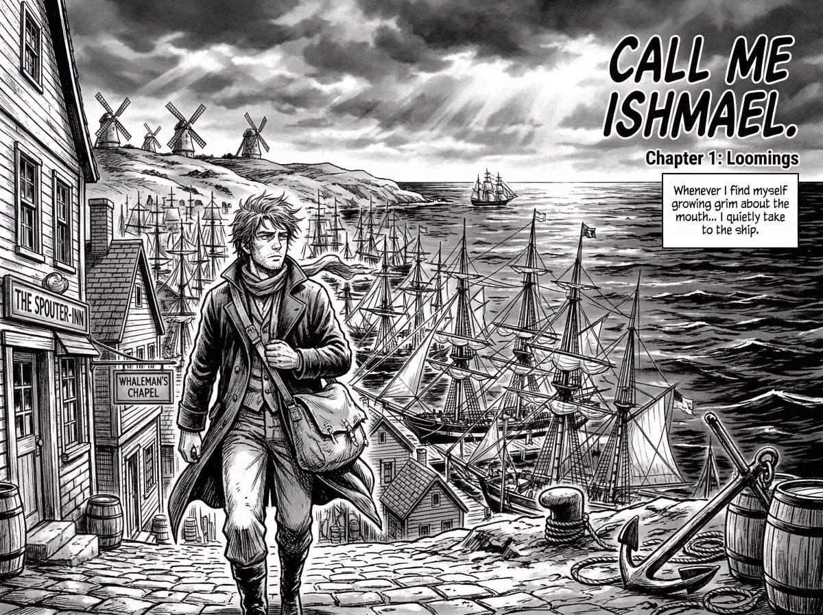 Roman Açılışını Klasik Manga Sayfasına Uyarla Prompt Görseli