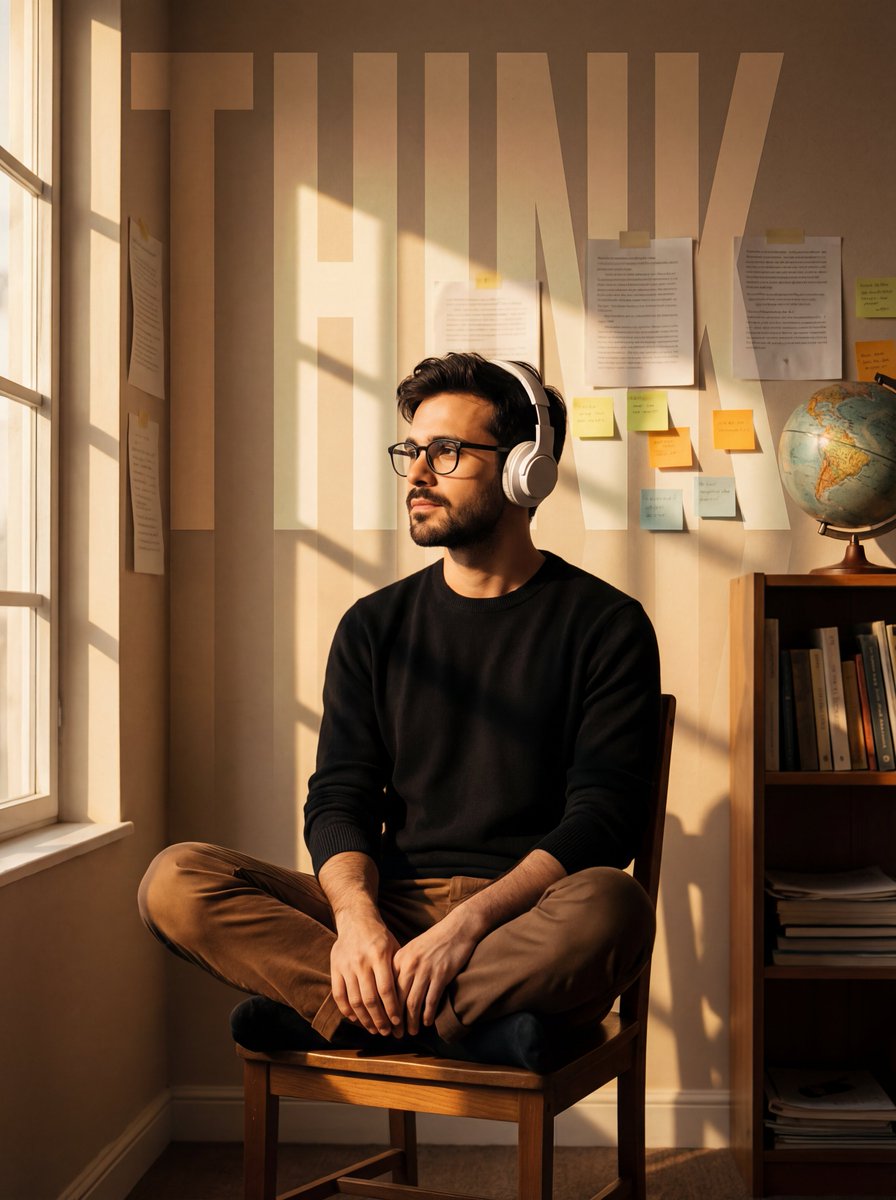 Düşünceli Genç Adamın Sinematik Portresi Prompt Görseli