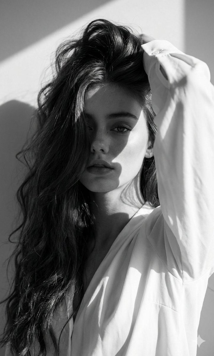 Siyah Beyaz Moda Editöryal Portre Prompt Görseli