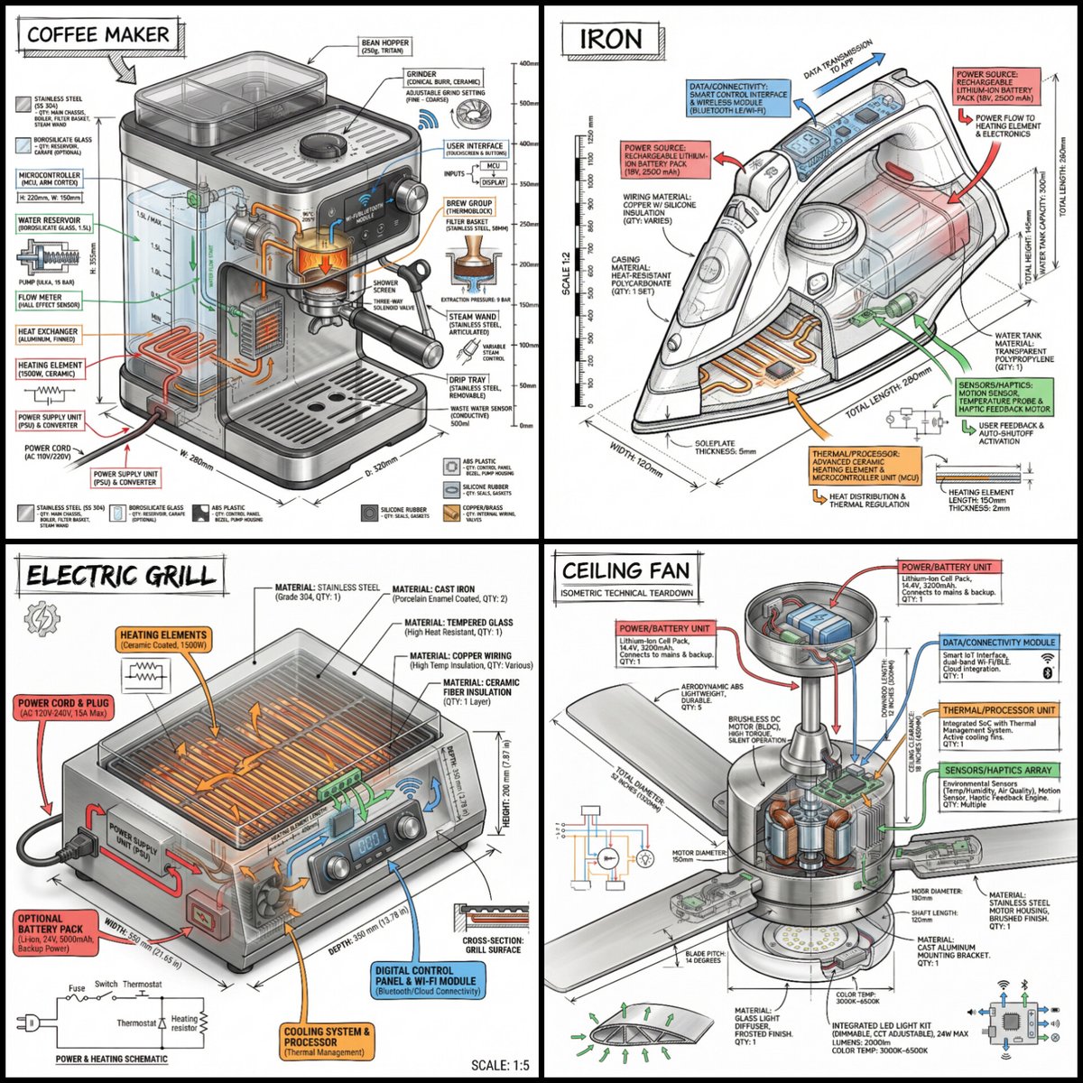 İzometrik 3D Teknik Cihaz Infografiği Prompt Görseli