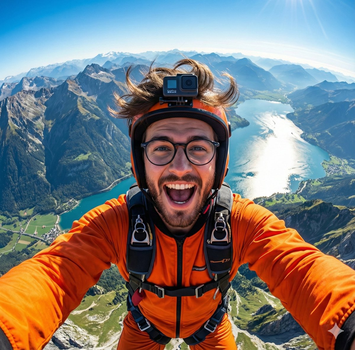 Doğada Heyecan Verici GoPro Selfie'si Prompt Görseli