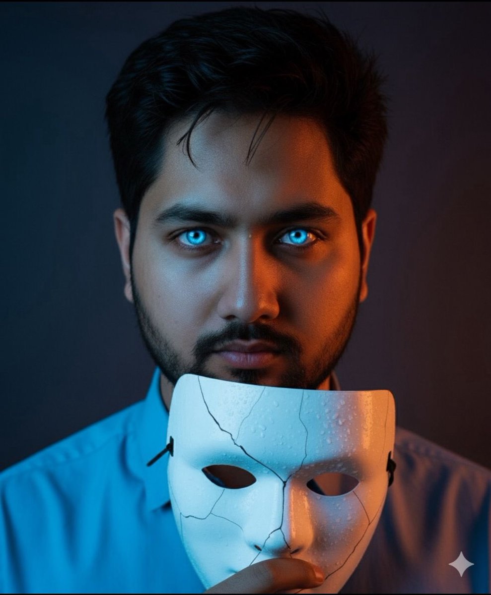 Islak Ciltli Maskeli Adam Portresi Prompt Görseli