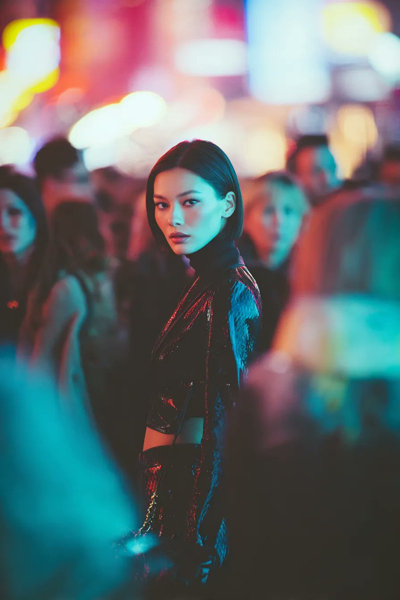 Neon Işıklı Şehirde Portre Prompt Görseli