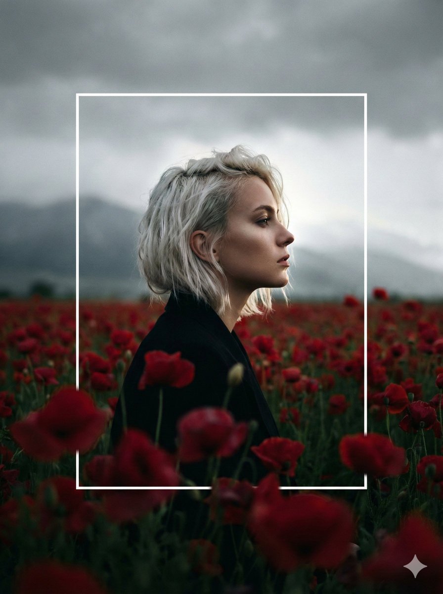 Kısa Platin Sarı Saçlı Kadın Portresi Prompt Görseli