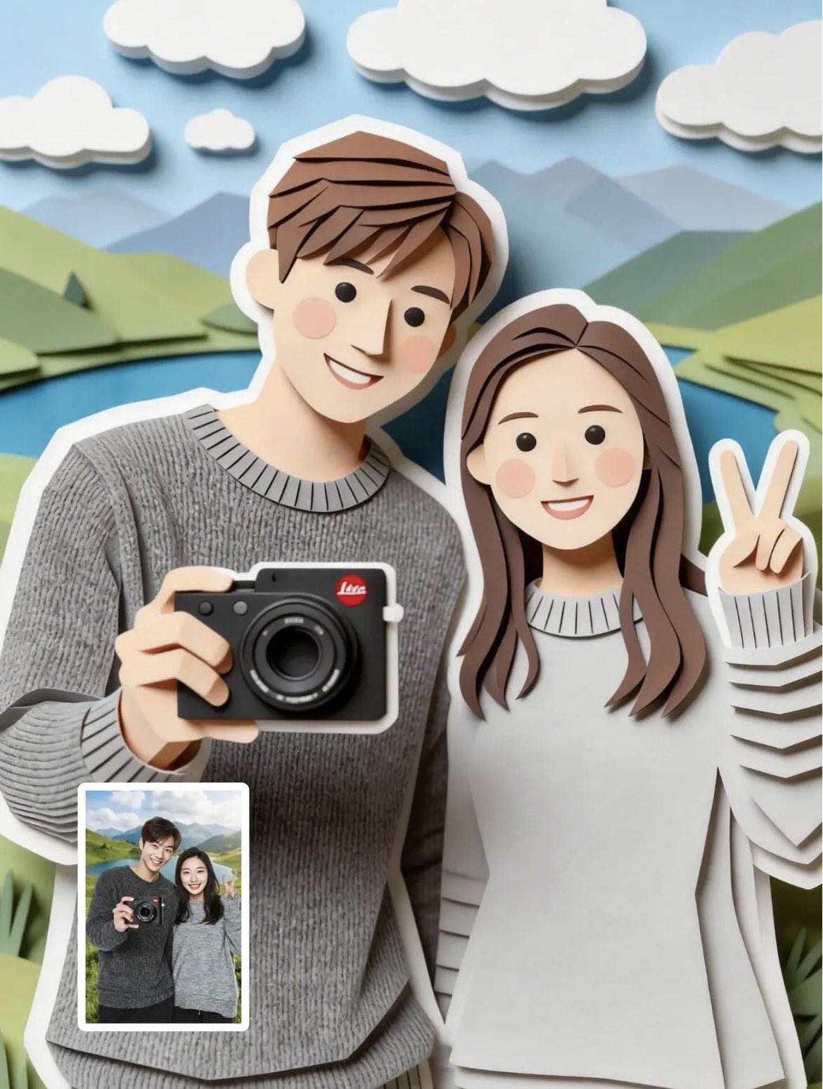 El Yapımı Kağıt Kesim Katmanlı İllüstrasyon Oluşturma Promptu Prompt Görseli