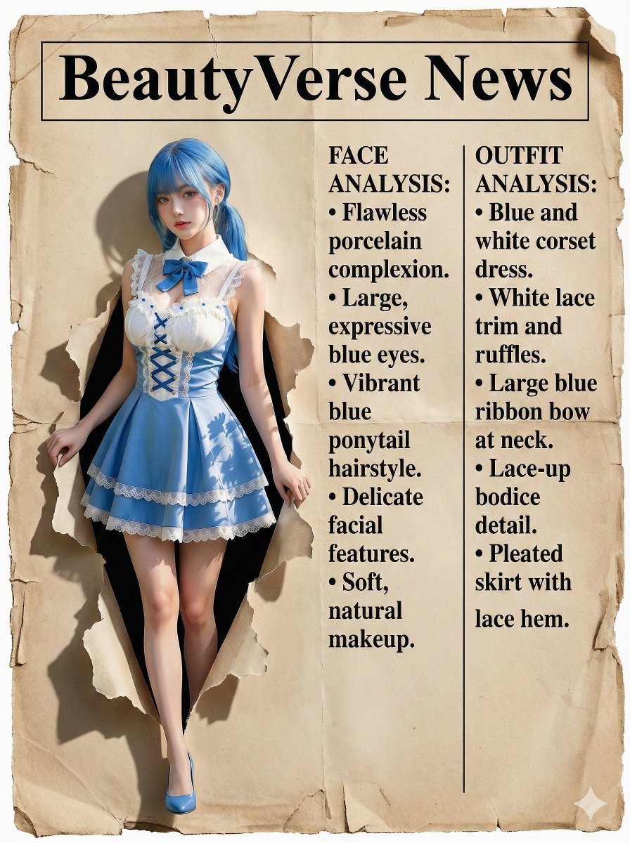 Vintage Gazete Düzeninde 3D Kadın Portresi Prompt Görseli