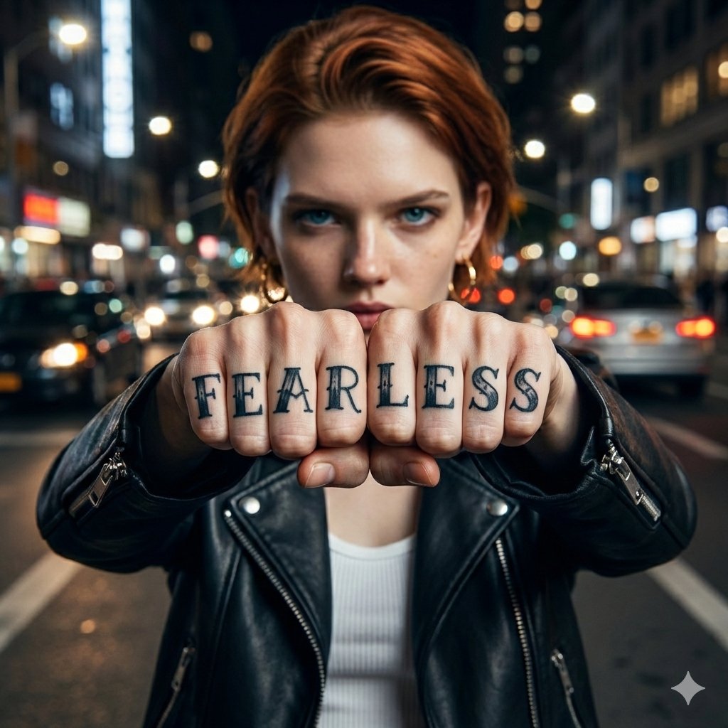 Yumruklu Kadın Portresi Yakın Çekim Prompt Görseli