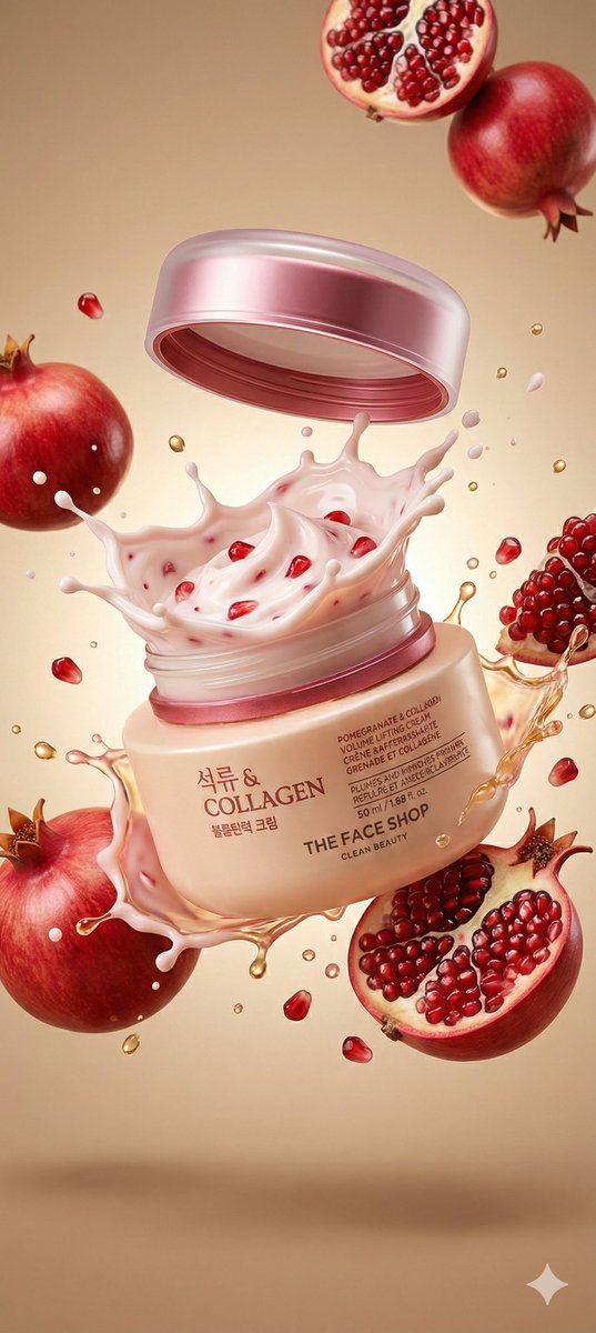 Nar Kollajen Krem Ürün Fotoğrafı Prompt Görseli