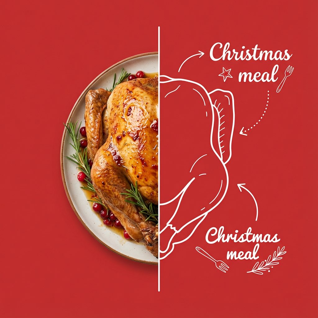 Yarım Model Yemek Mutfak Posteri Prompt Görseli