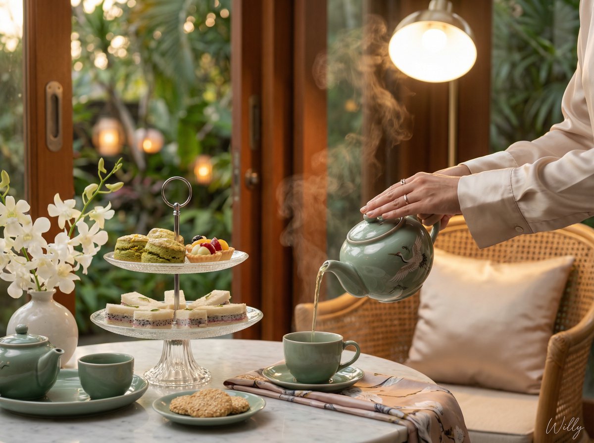 Zarif Öğle Çayı Manzarası Promptu Prompt Görseli