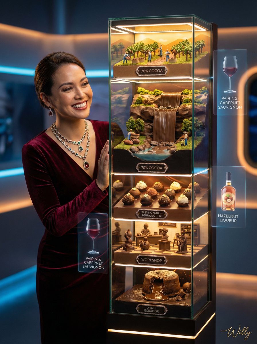 Lüks Çikolata Diorama Sunumu Promptu Prompt Görseli