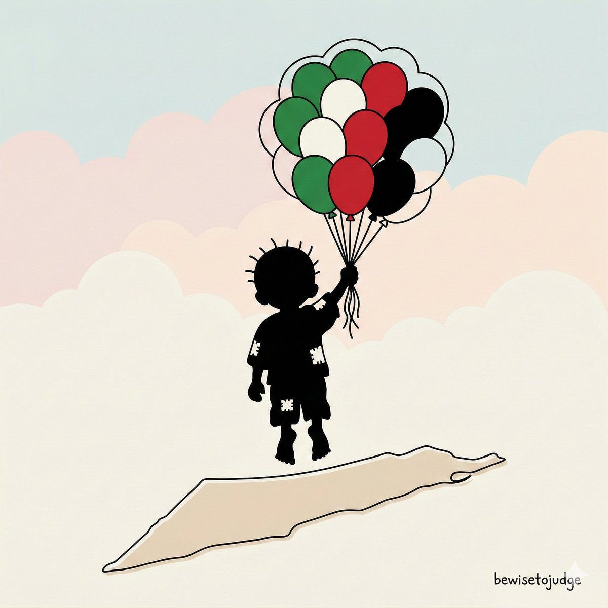 Minimalist Handala Silueti İllüstrasyonu Prompt Görseli