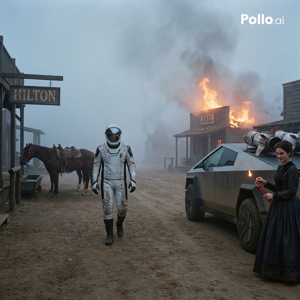 1852 Sokaklarında Astronotun Yürüyüşü - Gemini Yapay Zeka Görseli