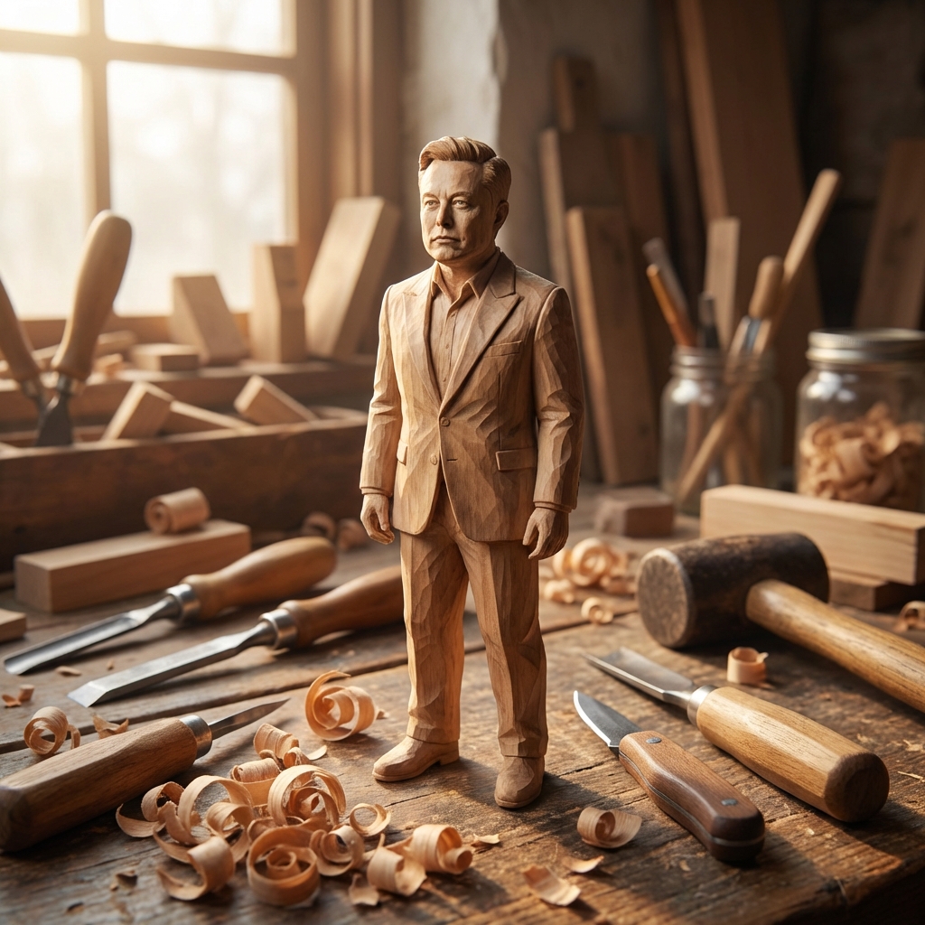 El Oyması Ahşap Minyatür Figür - Gemini Yapay Zeka Görseli