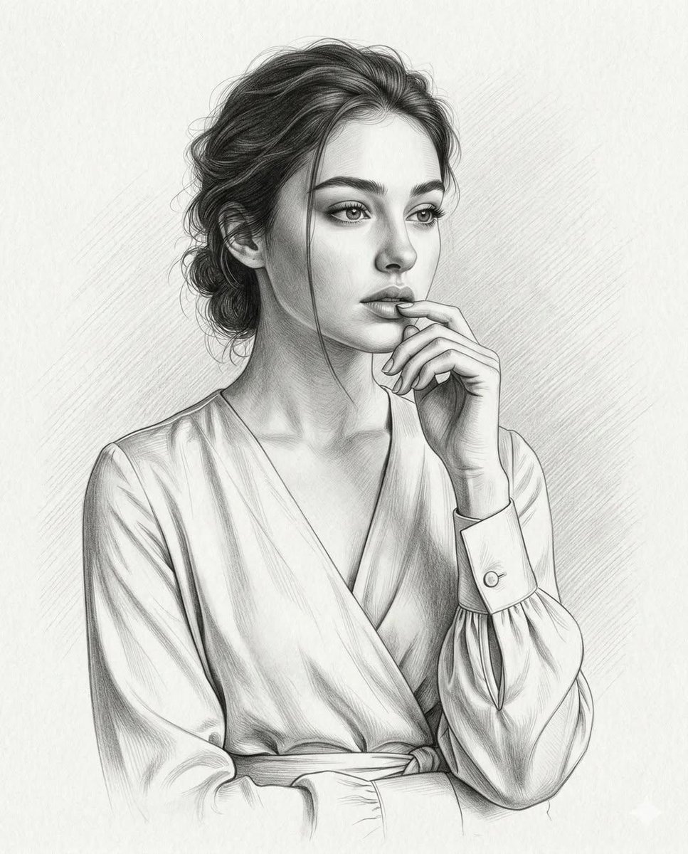 Gerçekçi Grafit Kadın Portresi - Gemini Yapay Zeka Görseli