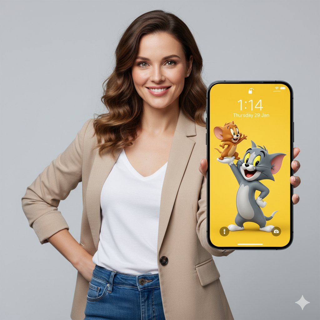Tom ve Jerry Telefon Duvar Kağıdı - Gemini Yapay Zeka Görseli