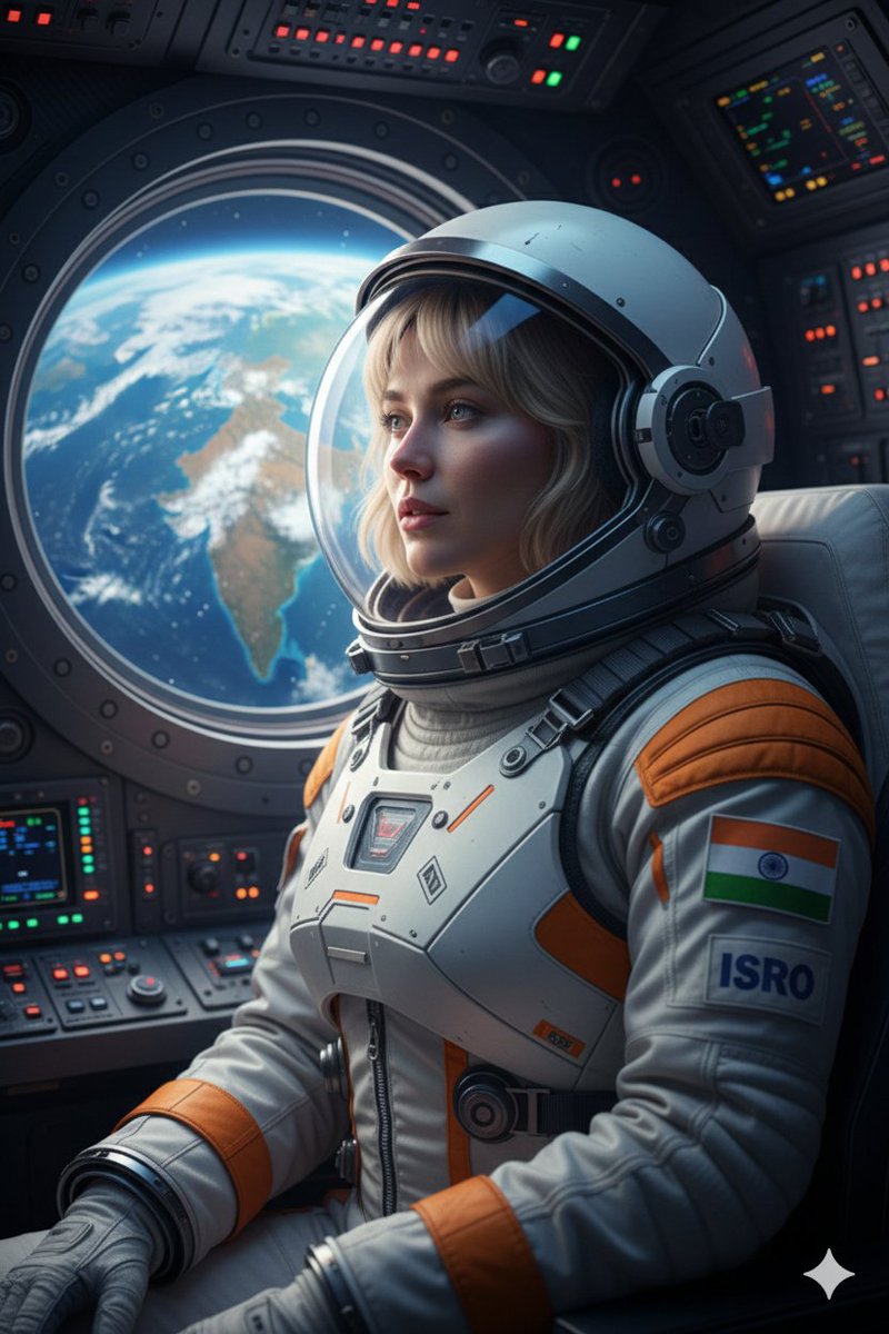 ISRO Astronotu Dünya'ya Bakıyor Prompt Görseli