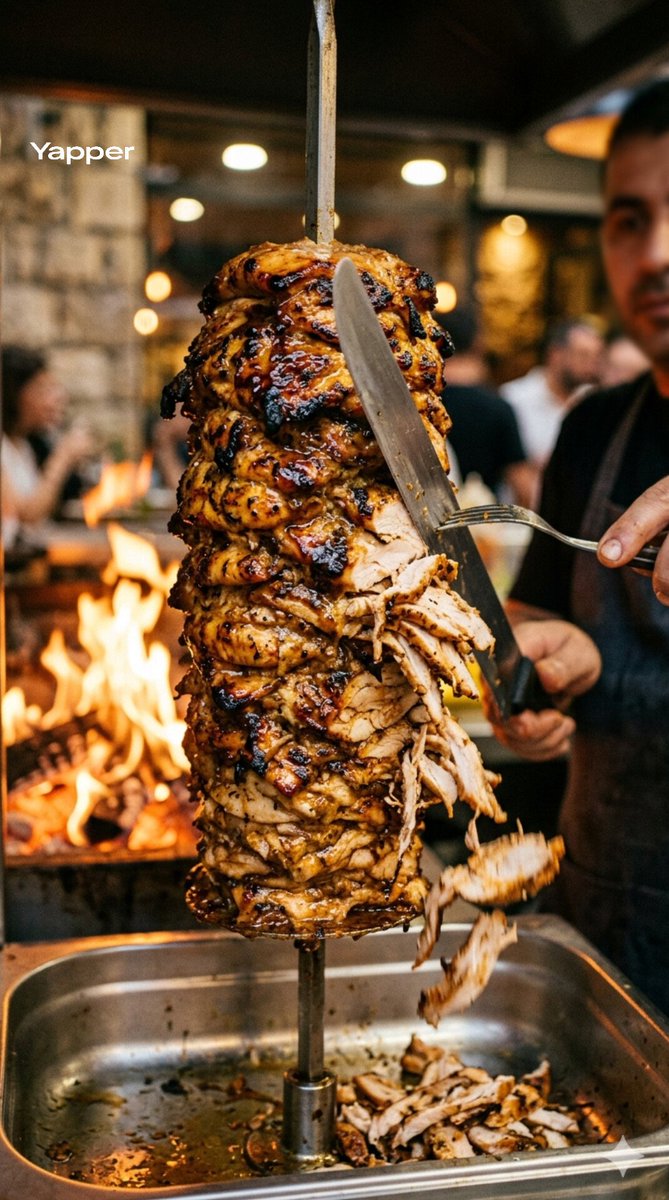 Izgara Tavuk Döner Yakın Plan - Gemini Yapay Zeka Görseli