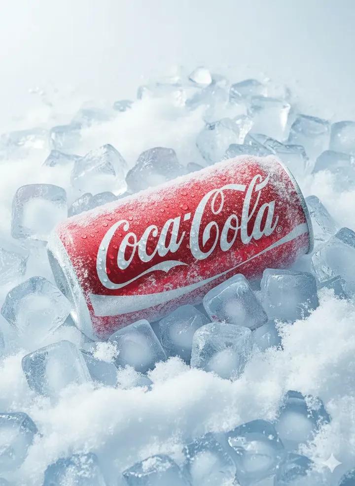 Buzlu Coca-Cola Kutu Çekimi Prompt Görseli