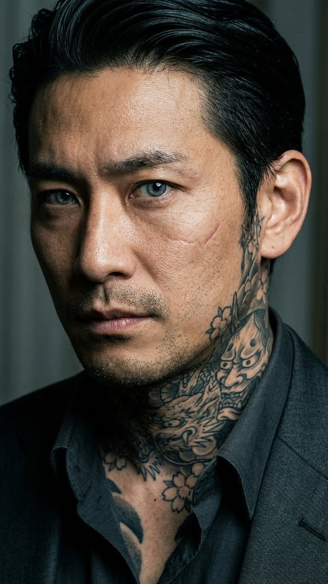 Yakuza Üyesinin Yakın Plan Portresi - Gemini Yapay Zeka Görseli