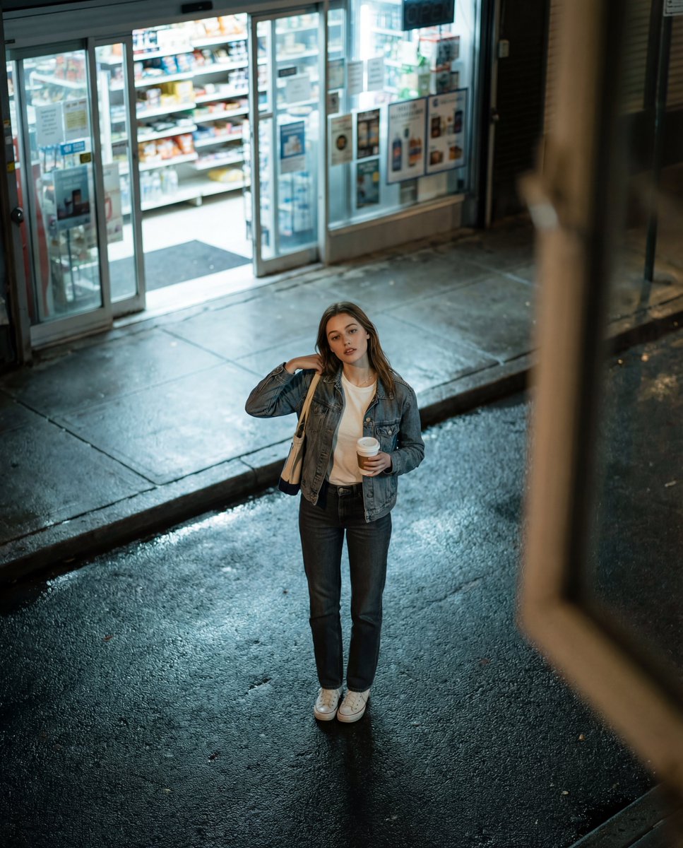 Gece Sokak Modası Fotoğrafı - Midjourney Yapay Zeka Görseli
