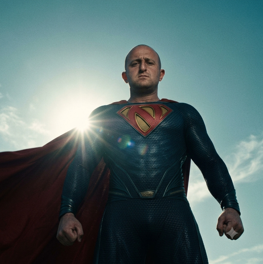 Süperman Kıyafetli Fotoğraf Promptu - Gemini Yapay Zeka Görseli