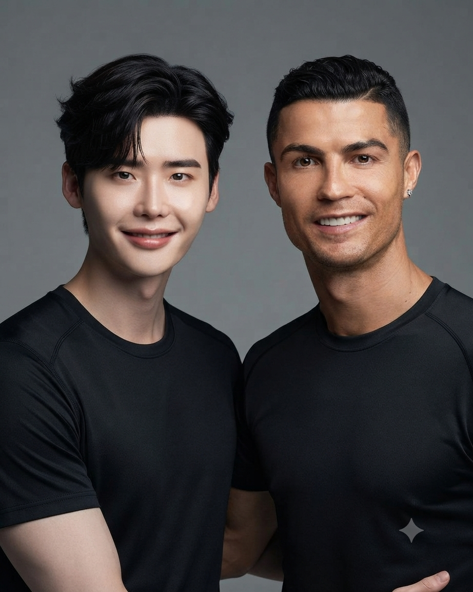 Cristiano Ronaldo Side-by-Side Portrait Prompt - Gemini Yapay Zeka Görseli